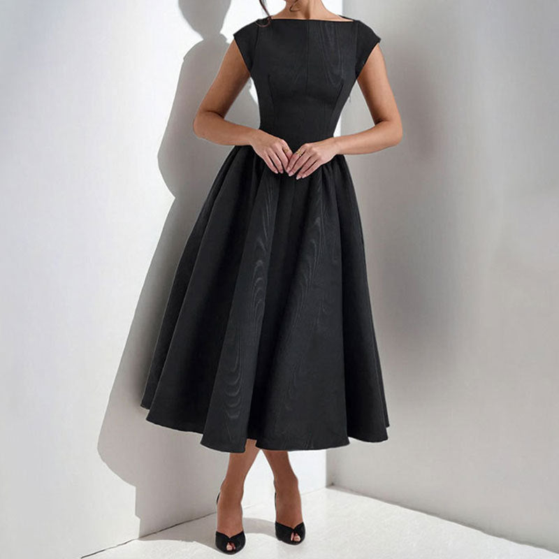 Talia - Robe midi classique à manches courtes
