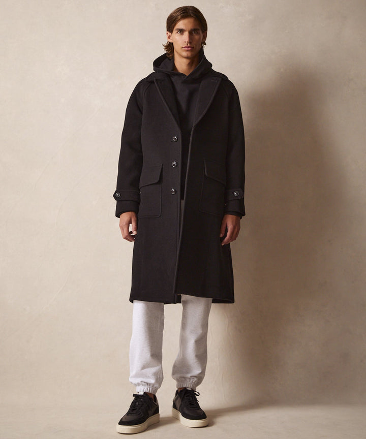 Culhwch | Manteau balmacaan ceinturé en noir pour homme