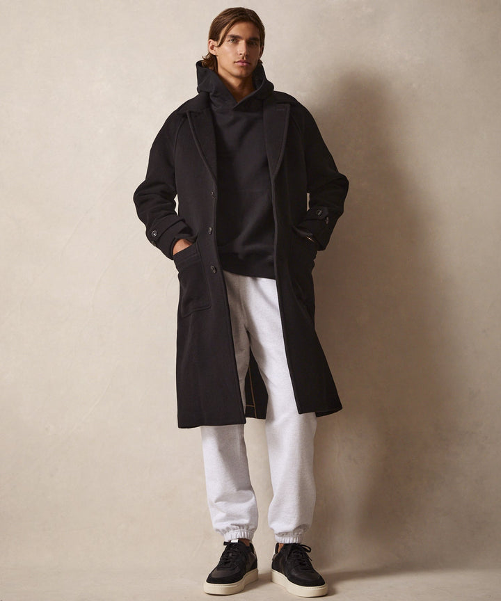 Culhwch | Manteau balmacaan ceinturé en noir pour homme