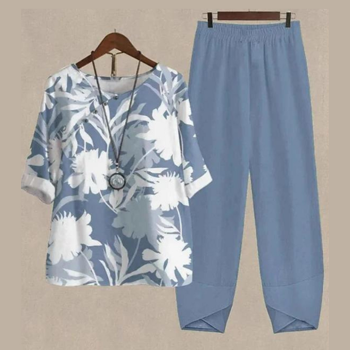 Melchol | Ensemble Printemps 5/4 Manche Imprimée Femme