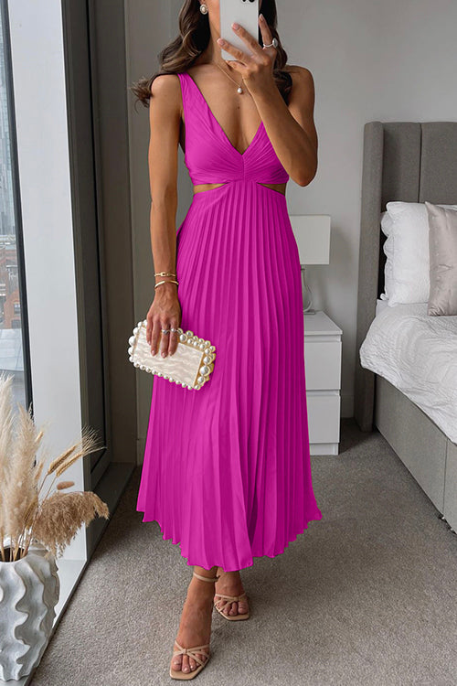 Robe de soirée aveugle plissée élégante pour les femmes | Midi 11