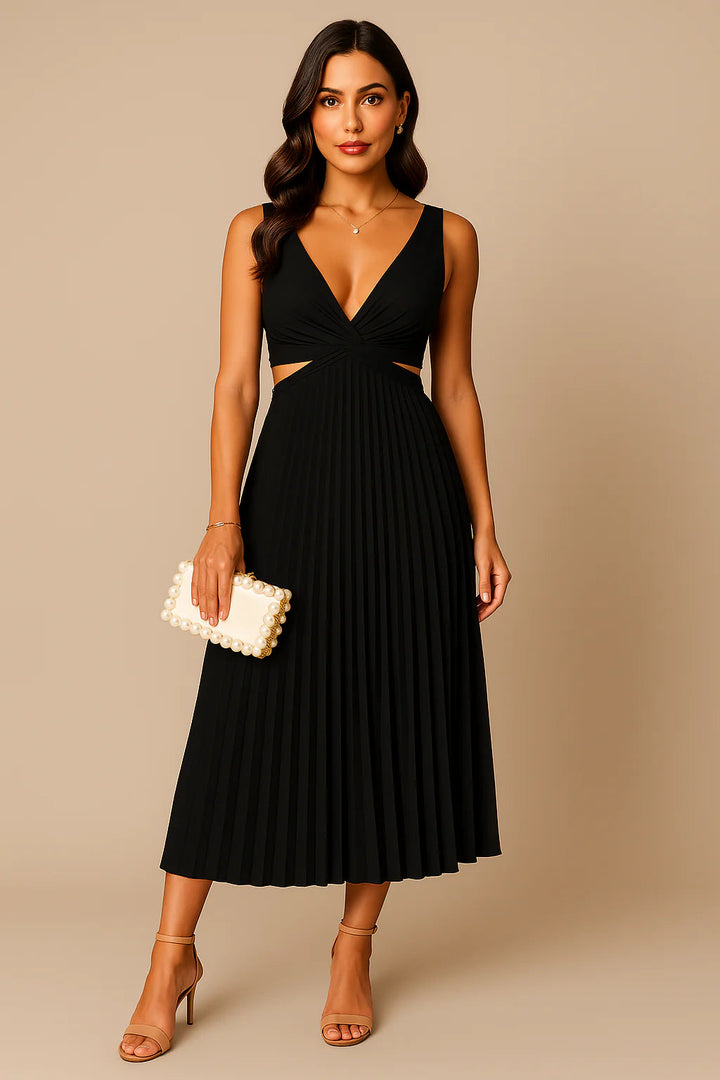 Robe de soirée aveugle plissée élégante pour les femmes | Midi 4