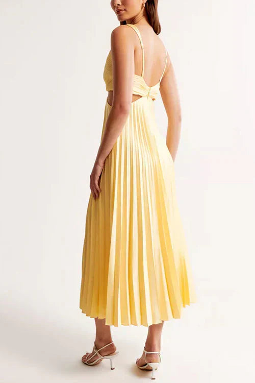 Robe de soirée aveugle plissée élégante pour les femmes | Midi 5
