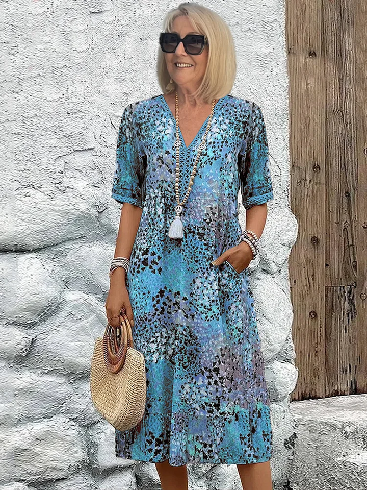 Robe douce pour femmes avec décolleté en V | Midi 1
