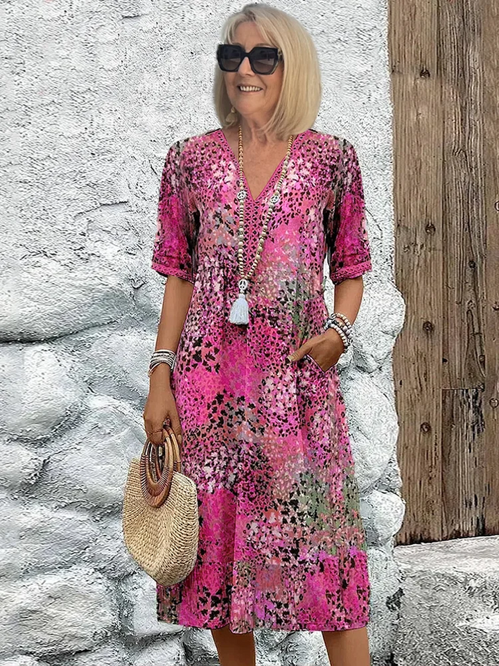 Robe douce pour femmes avec décolleté en V | Midi 2