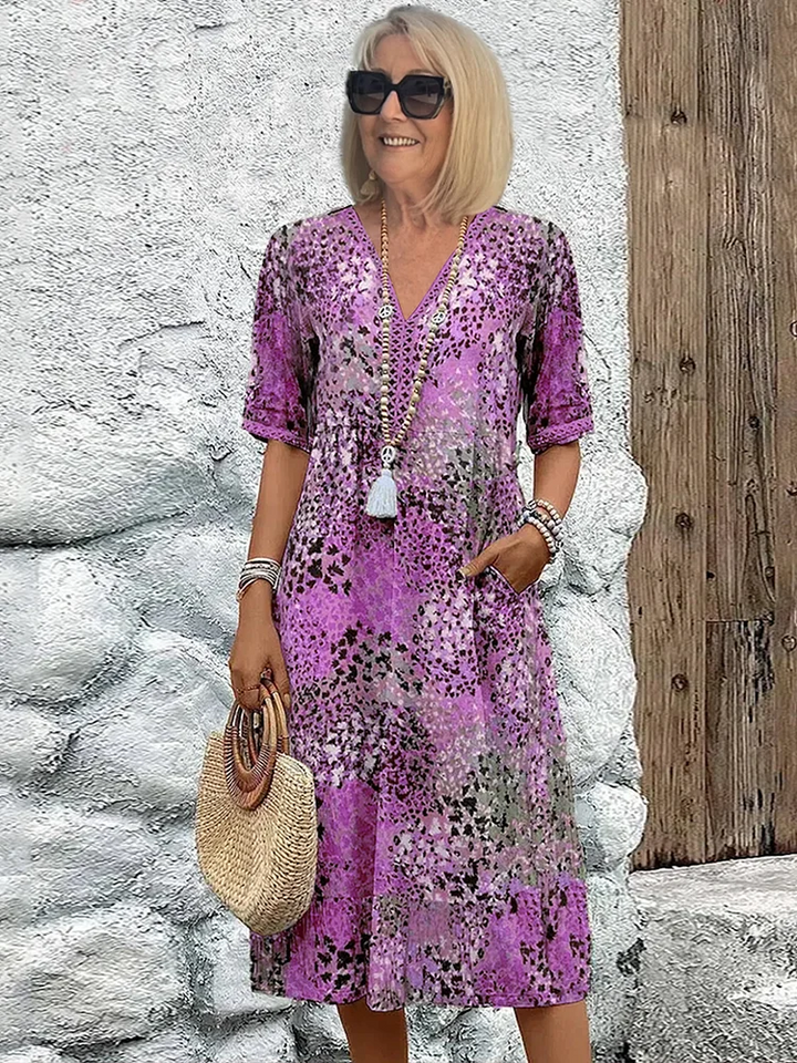 Robe douce pour femmes avec décolleté en V | Midi 3