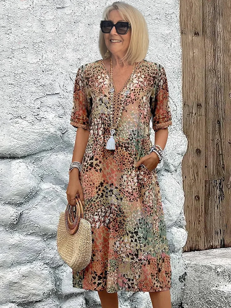 Robe douce pour femmes avec décolleté en V | Midi 4