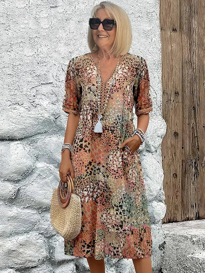 Robe douce pour femmes avec décolleté en V | Midi 4