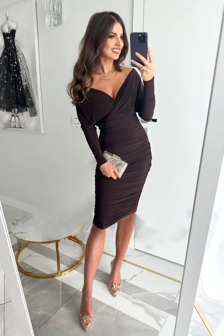 Viana | Robe de fête à manches longues et décolleté en V