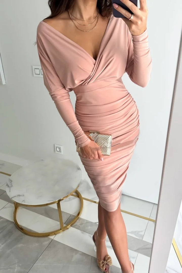 Viana | Robe de fête à manches longues et décolleté en V