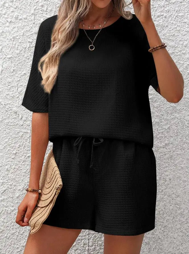 Chloe - Ensemble décontracté t-shirt ample col rond et short