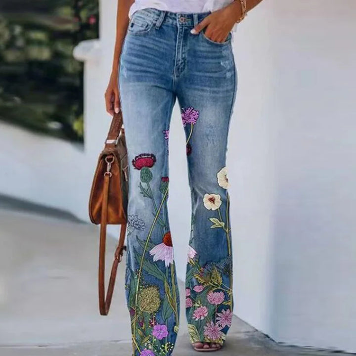 Yolotzin | Jeans fleuris tendance pour femmes