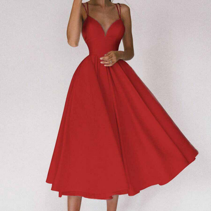 Briyala | Robe élégante avec décolleté en V et bretelles