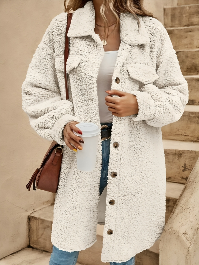 Hannah - Veste cardigan chaude en polaire