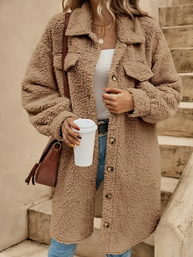 Hannah - Veste cardigan chaude en polaire