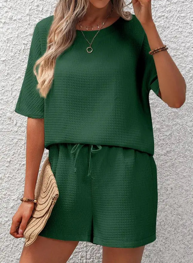 Chloe - Ensemble décontracté t-shirt ample col rond et short