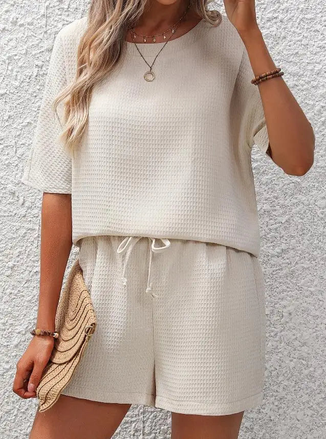 Chloe - Ensemble décontracté t-shirt ample col rond et short