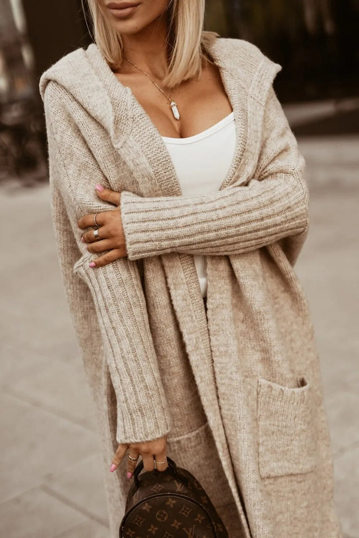 Tatiana | Cardigan long à capuche pour femme