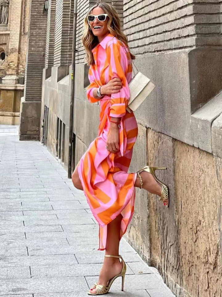 Nanami | Robe d'été décontractée avec décolleté en V et ceinture à la taille pour femmes