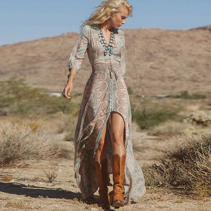 Narinder | European And American Women's Sexy Bohemian Print Dress