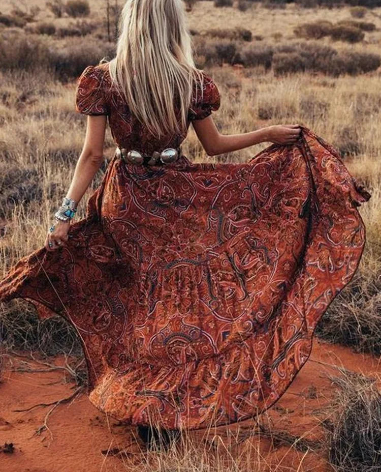 Narinder | European And American Women's Sexy Bohemian Print Dress
