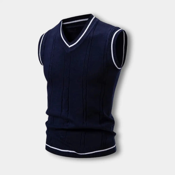Pull sans manches à col contrasté pour Homme – Troy