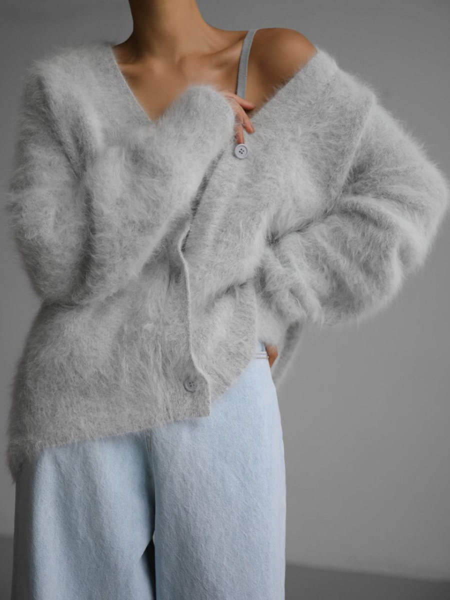 Alyssa - Cardigan élégant ample avec col en V profond
