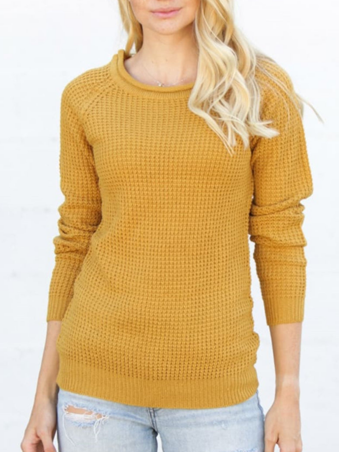 Feliza - Pull décontracté chaud en maille gaufrée