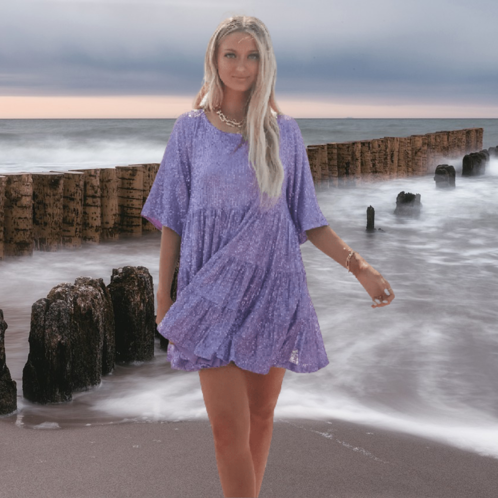 Thisbe | Robe Sequin Col Rond Femme