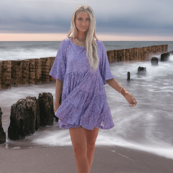 Thisbe | Robe Sequin Col Rond Femme