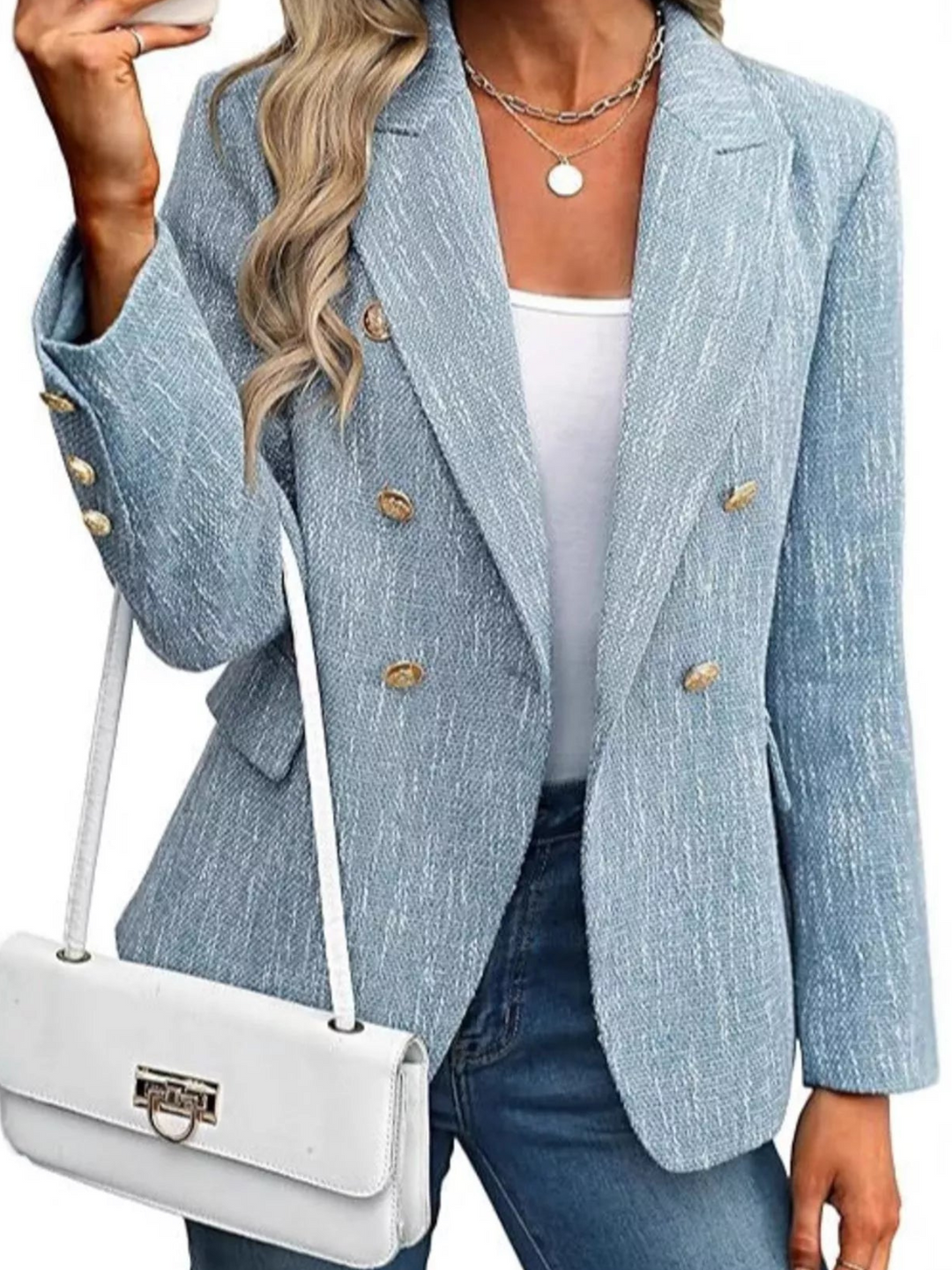 Alesia - Blazer Élégant Croisé avec Col à Revers