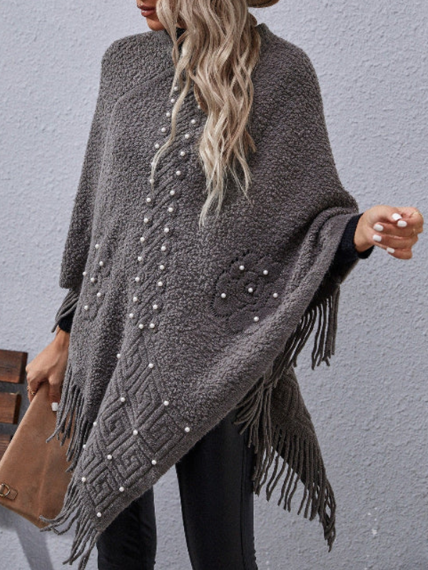 Quincy - Pull Poncho Ample Élégant avec Manches Chauve-Souris