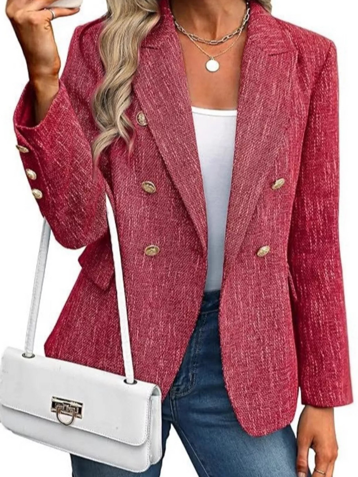 Alesia - Blazer Élégant Croisé avec Col à Revers