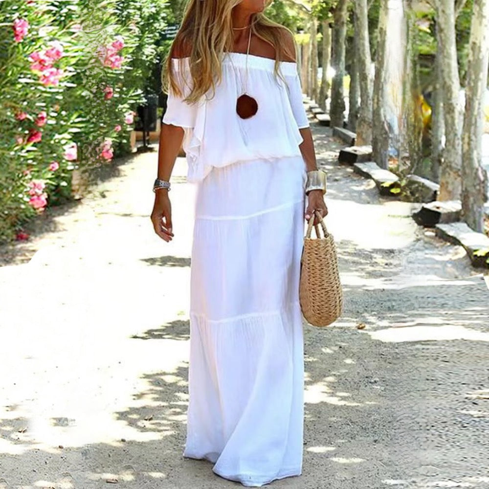 Chasity | Robe Longue à Épaules Dénudées pour Femmes