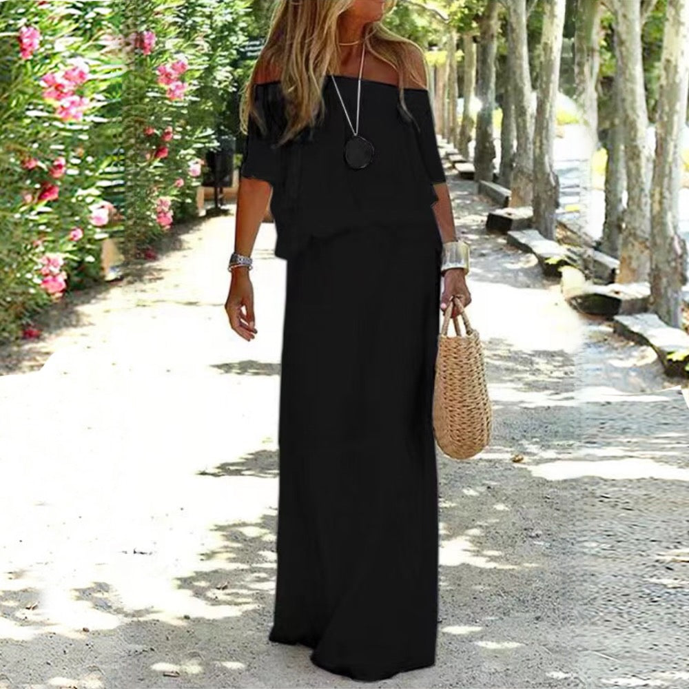 Chasity | Robe Longue à Épaules Dénudées pour Femmes
