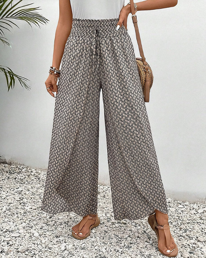 Cathy | Pantalon à motifs géométriques avec jambe évasée
