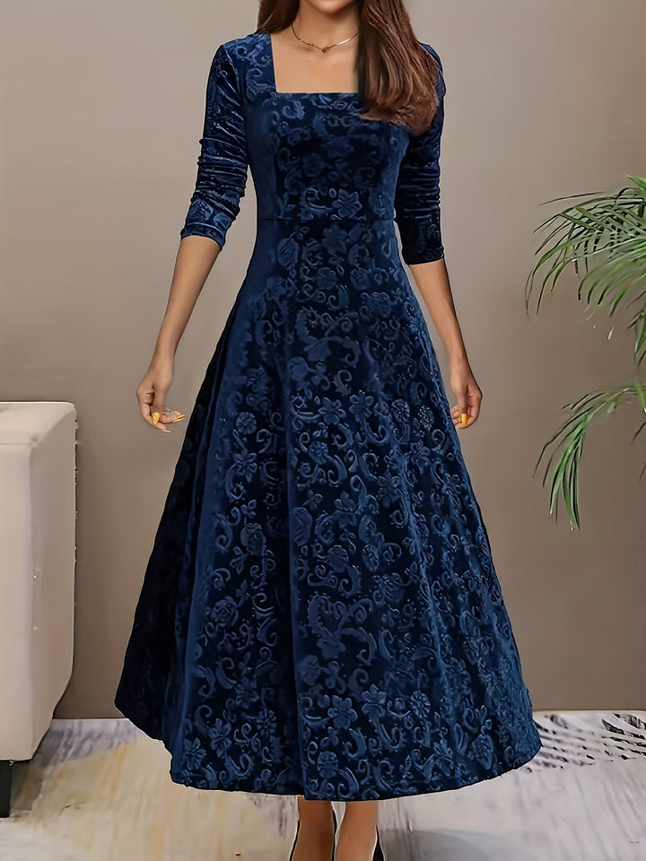 Hanna | Robe formelle en velours floral pour femmes