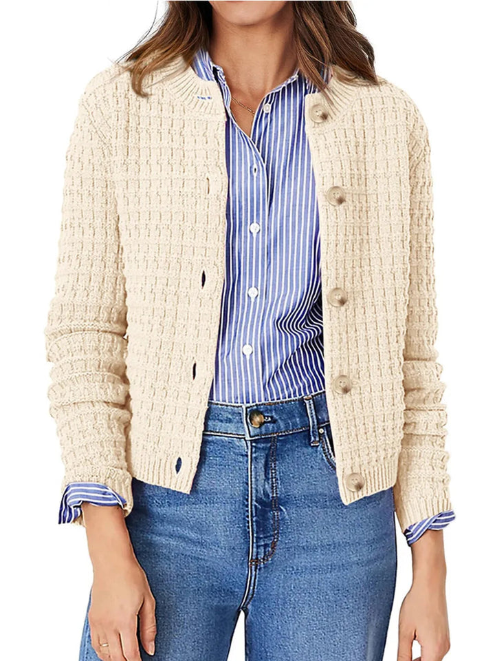 Dixie - Cardigan chic en maille texturée à boutons