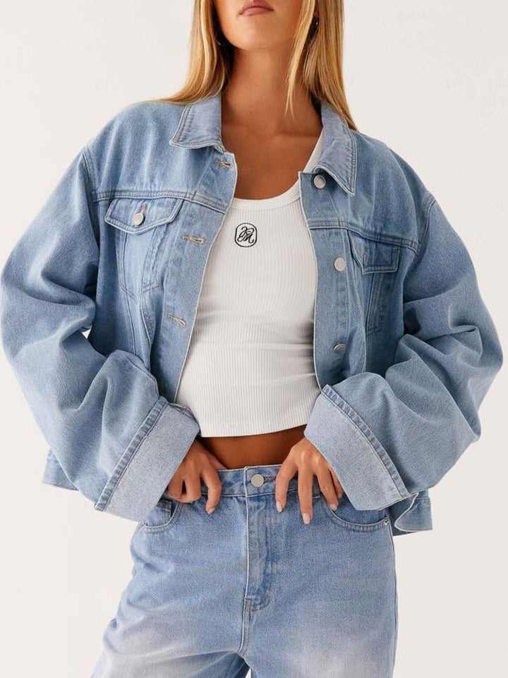 Eunice - Veste en jean oversize courte boutonnée