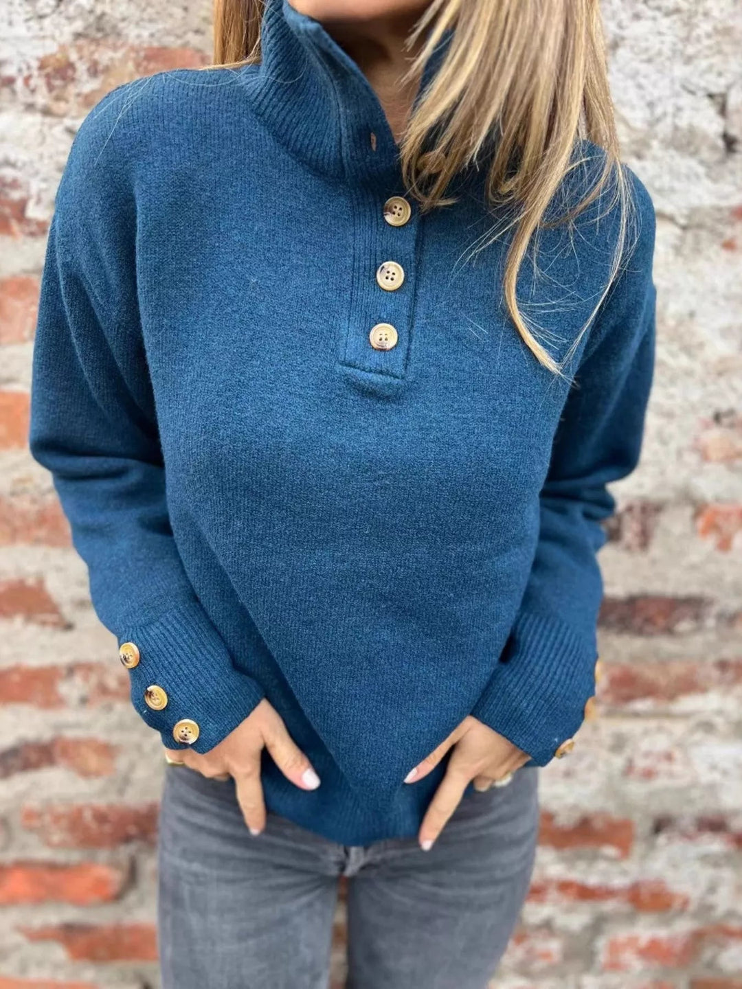 Yarissa - Pull Col Roulé Ample et Chaud