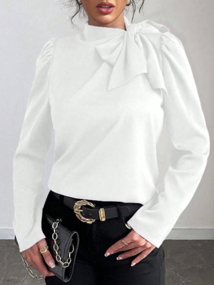 Cathleen - Blouse élégante à manches longues avec nœud