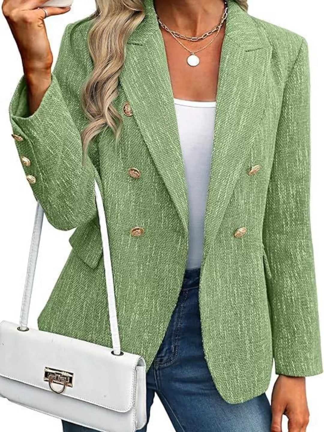 Alesia - Blazer Élégant Croisé avec Col à Revers