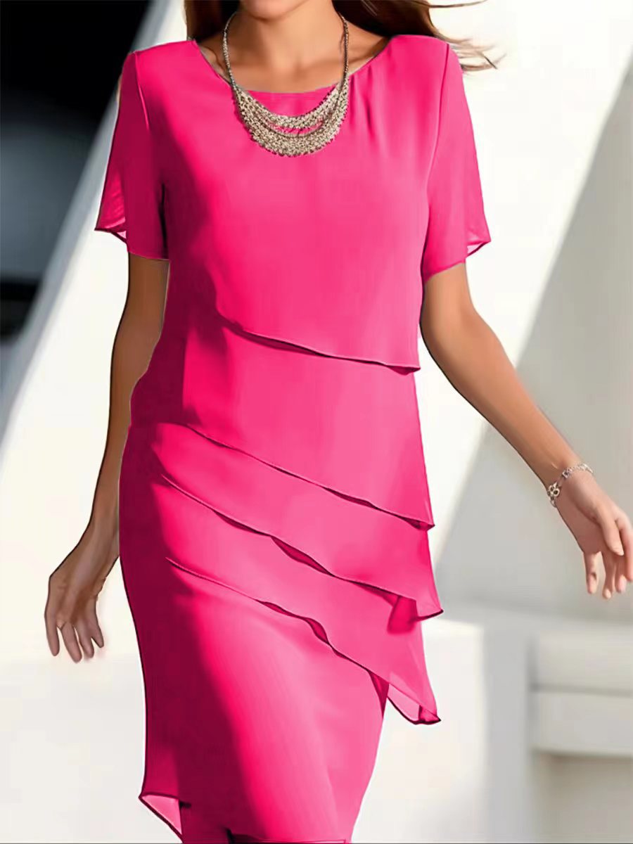 Pacey | Robe mi-longue stylée avec détail splicing