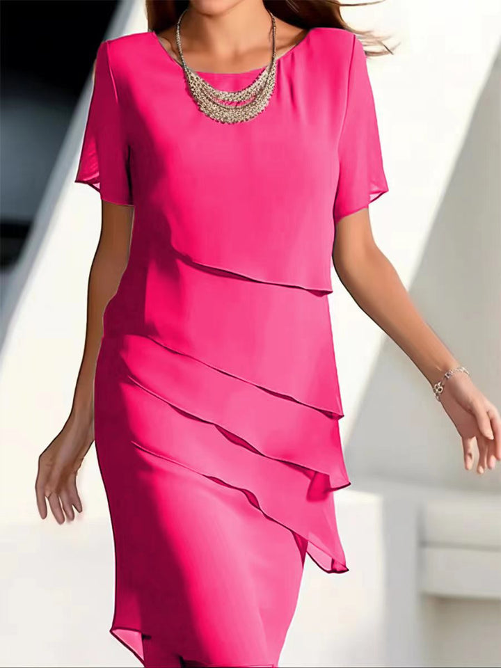 Pacey | Robe mi-longue stylée avec détail splicing