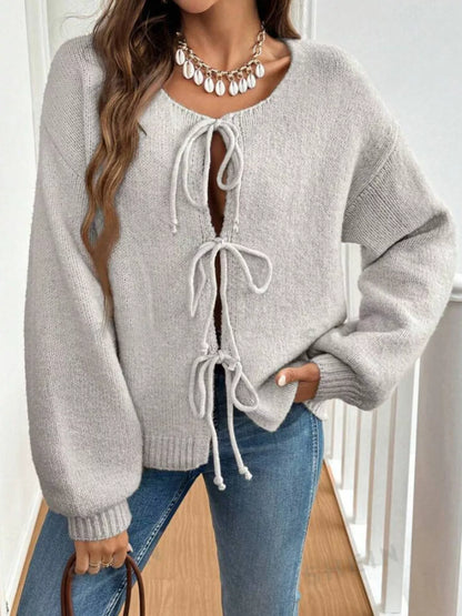 Romilly - Cardigan chic en maille à nouer sur le devant