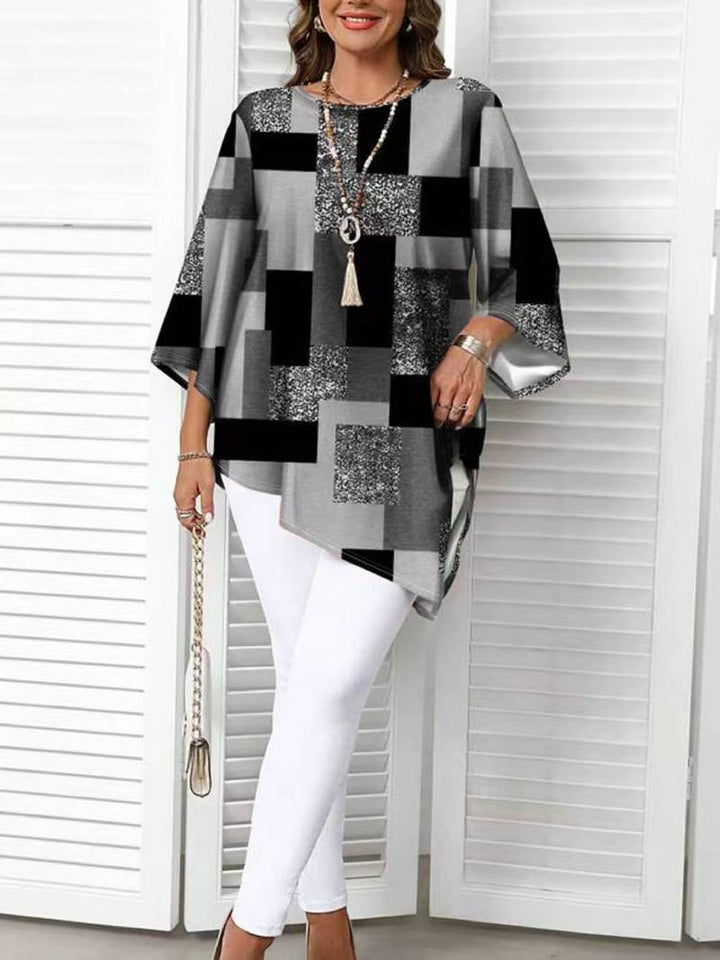 Nora - Blouse oversize à carreaux