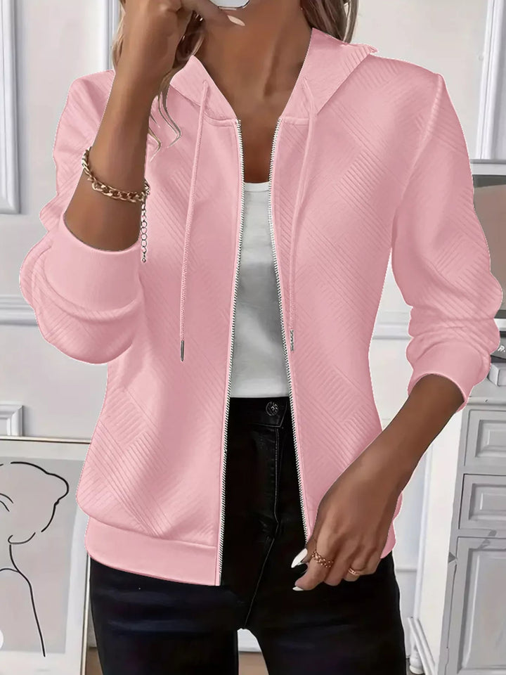 Daira - Cardigan Tricoté Décontracté avec Zip et Capuche Ajustable