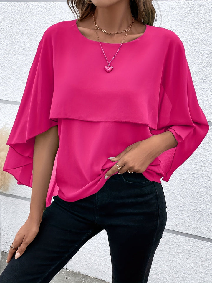 Bella - Blouse élégante en chiffon à manches chauve-souris
