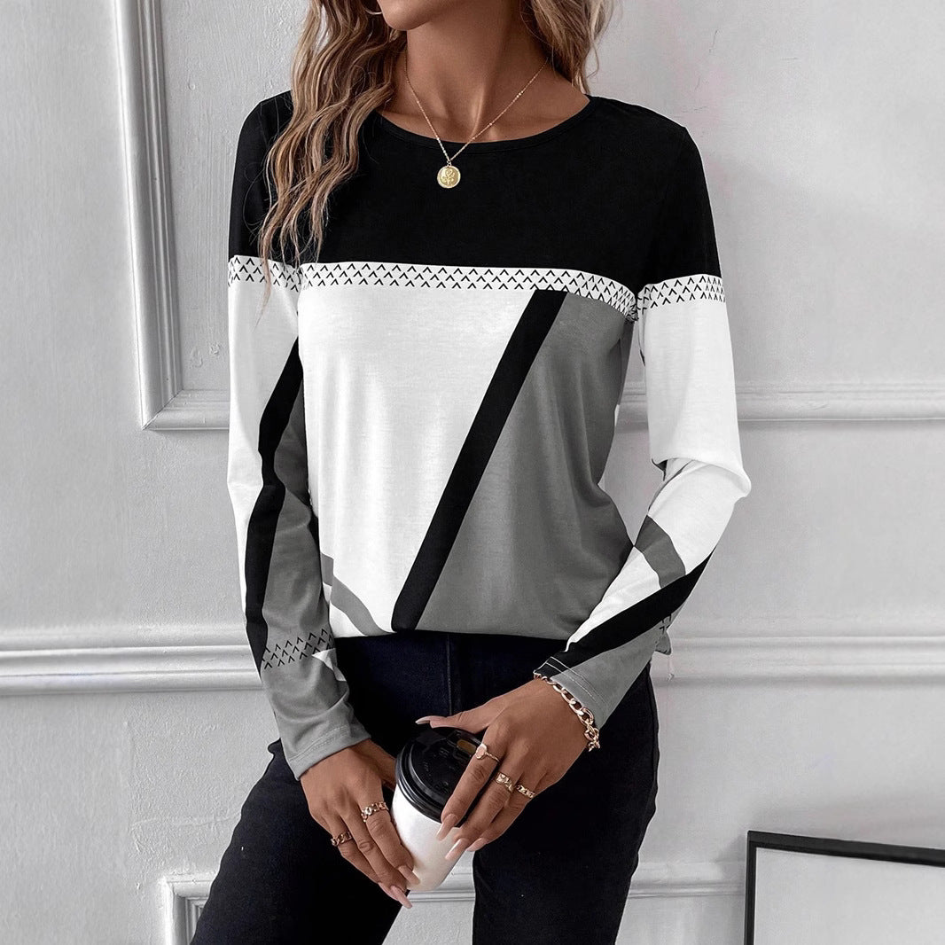 Lalia - Sweatshirt Stylé à Empiècements Colorés
