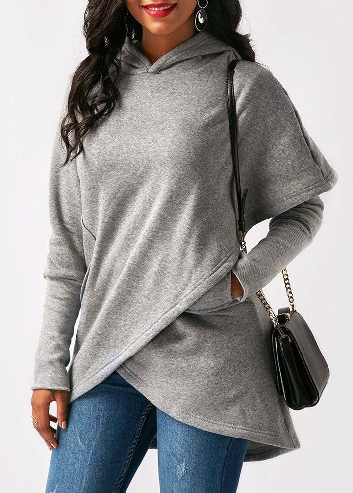 Beatrica - Pull hoodie asymétrique, style casual et moderne